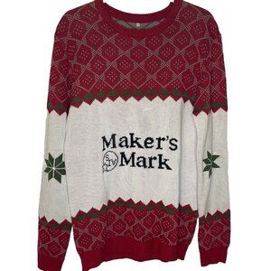 Makers Mark Sweater Size L Mens Ugly Christmas Whisky Bourbon Bar Bartender 2019